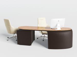 现代弧形老板桌老板台、苹果显示屏