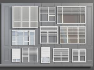 现代白色百叶窗