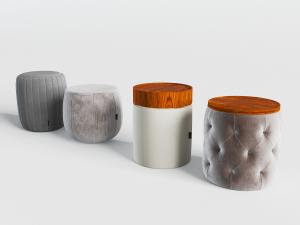 新中式欧式圆柱形凳子、坐墩