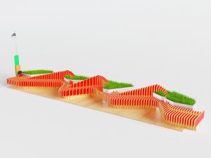 现代装饰花坛的异形公共椅子