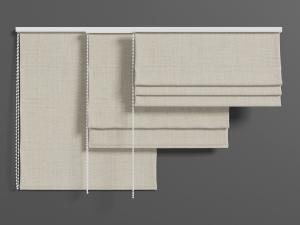 北欧拉珠卷帘手拉窗帘3d模型 北欧拉珠卷帘手拉窗帘