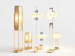 新中式方形、椭圆形落地灯、台灯