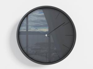 现代黑色圆形钟表3d模型 现代黑色圆形钟表