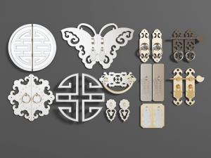 纯中式仿古、明清古典家具大门拉手、把手3d模型 纯中式仿古、明清古典家具大门拉手、把手