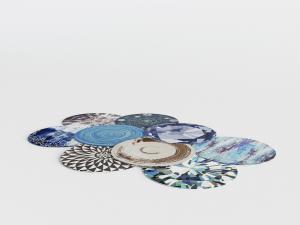 新中式圆形地毯3d模型 新中式圆形地毯