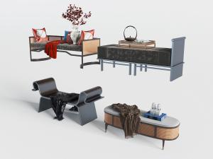 新中式沙发凳狮子