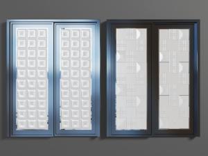 新中式中间夹层玻璃的推拉门