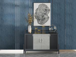 新中式玄关柜、挂画