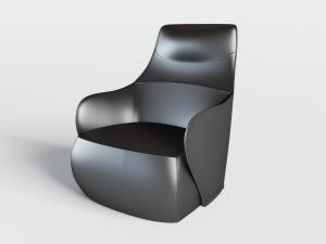 新中式皮革单人沙发3d模型 新中式皮革单人沙发