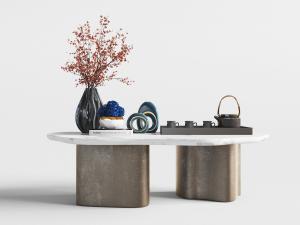 新中式不规则形台面茶台茶桌、茶具