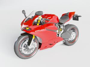 红色的摩托赛车