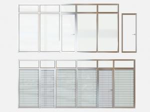 现代金属边框的平开窗百叶窗