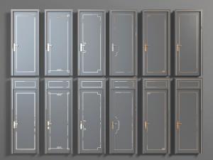 新中式带金属线的平开门