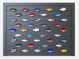 现代鞋店墙面运动鞋子货架