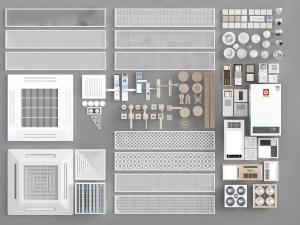 现代空调出风口指纹密码门锁开关面板3d模型 现代空调出风口指纹密码门锁开关面板