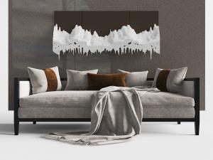 新中式多人沙发3d模型 新中式多人沙发