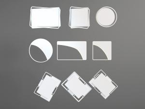 现代方形圆形带边框的吸顶灯3d模型 现代方形圆形带边框的吸顶灯