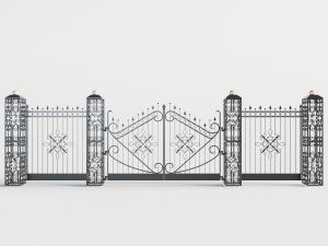 欧式雕花铁艺大门和围栏