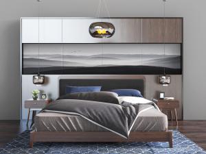 北欧实木双人床床头柜