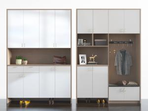 北欧拼接实木玄关鞋柜