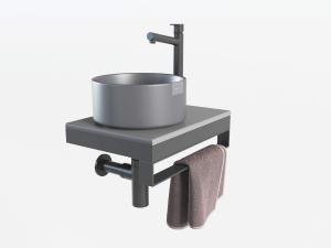 现代灰色圆形洗手盆