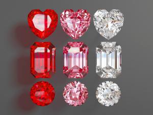 心形、圆形钻石珠宝首饰