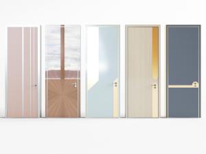 现代装饰金属元素的平开门