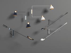 北欧可调整方向的双头金属壁灯