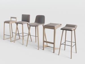 新中式实木支架的吧椅