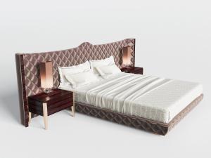 简欧软包超宽床头双人床