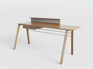 北欧实木简约书桌3d模型 北欧实木简约书桌