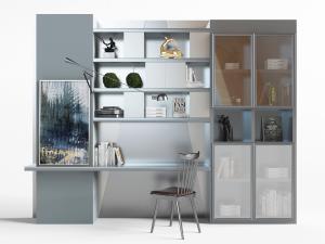 北欧银灰色书桌椅子装饰柜