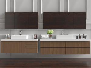 现代固定在墙面上的洗手台盆