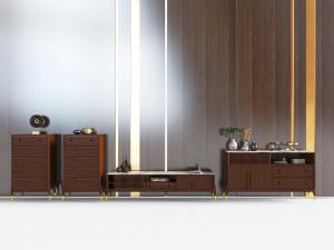 新中式实木玄关柜边柜电视柜