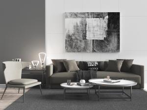 现代多人沙发休闲椅子茶几组合