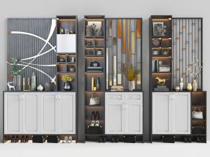 新中式玄关装饰鞋柜