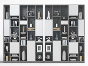 现代灰色撞色的装饰置物柜