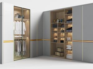 现代衣帽间开放式衣柜