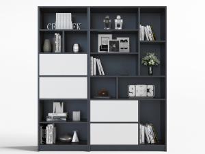 现代黑色白色撞色装饰柜