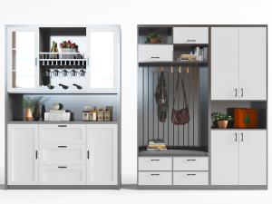 新中式酒柜玄关鞋柜3d模型 新中式酒柜玄关鞋柜