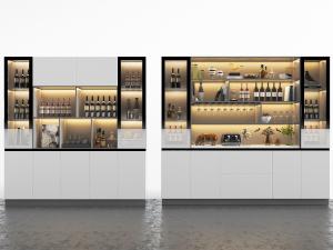 现代白色柜门酒柜3d模型 现代白色柜门酒柜