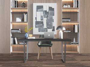 现代轻奢书桌椅组合装饰柜