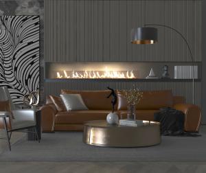 后现代真皮多人沙发休闲椅子组合