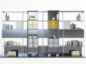 现代开放式储物收纳装饰柜