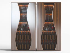 现代实木装饰酒瓶柜门的酒柜3d模型 现代实木装饰酒瓶柜门的酒柜