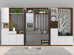 现代拼接玄关装饰鞋柜