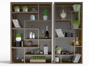 现代开放式装饰置物柜