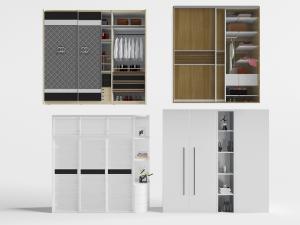 简欧菱形百叶纹理柜门的衣柜