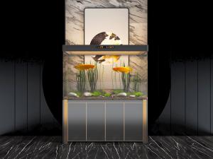 现代装饰鱼缸的收纳柜