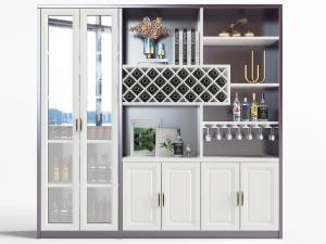 北欧实木拼接酒柜3d模型 北欧实木拼接酒柜